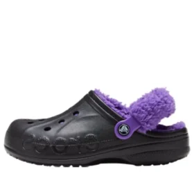 Baya Lined Clog mit gefüttertem Fuzz-Riemen „Schwarz-Lila“