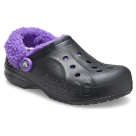 Baya Lined Clog mit gefüttertem Fuzz-Riemen „Schwarz-Lila“