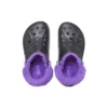 Baya Lined Clog mit gefüttertem Fuzz-Riemen „Schwarz-Lila“