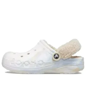 Baya Lined Clog mit gefüttertem Fuzz-Riemen und Marbled-Optik „White Multi“