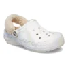 Baya Lined Clog mit gefüttertem Fuzz-Riemen und Marbled-Optik „White Multi“