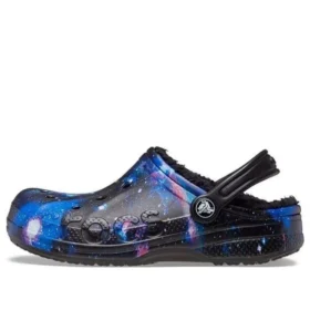 Baya Lined Fuzzy-Strap Galaxy Clogs „Black Multi“