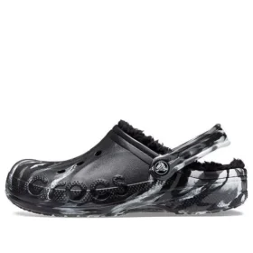Baya Lined Marbled Clogs „Black Silver“