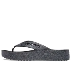 Baya Plateau-Glitter-Flip-Sandalen „Black“