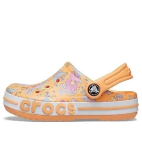 Bayaband Clogs mit saisonalem Print „Orange-Weiß“