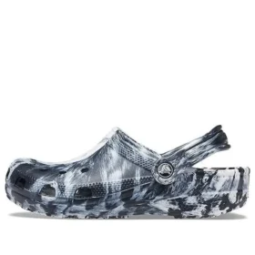Beach Marbled Unisex-Sandalen in Schwarz und Weiß „Black White“