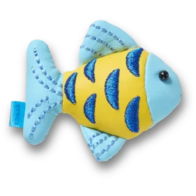Blaue und goldene „Sparkle Fish“ Jibbitz-Anstecker