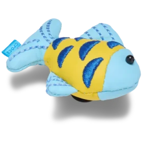 Blaue und goldene „Sparkle Fish“ Jibbitz-Anstecker