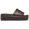 Brooklyn Croco Shine Slide Sandalen „Espresso“