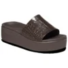Brooklyn Croco Shine Slide Sandalen „Espresso“