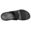 Brooklyn Double Strap Round Toe Mid Wedge Slides „Schwarz“