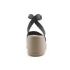 Brooklyn Keilabsatz-Sandalen mit Fesselriemen „Schwarz-Beige“