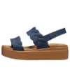 Brooklyn Woven Wedge Sandalen „Blue Brown“