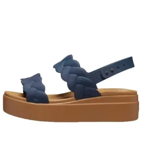 Brooklyn Woven Wedge Sandalen „Blue Brown“