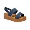 Brooklyn Woven Wedge Sandalen „Blue Brown“