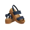 Brooklyn Woven Wedge Sandalen „Blue Brown“