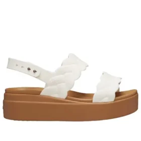 Brooklyn Woven Wedge Sandalen „White Brown“
