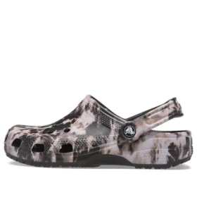 Classic Bleach Dye Clogs „Black White“