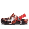 Classic Bleach Dye Clogs „Red White Black“