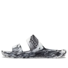 Classic Clog Marbled Beach Sports „Weiß Schwarz“