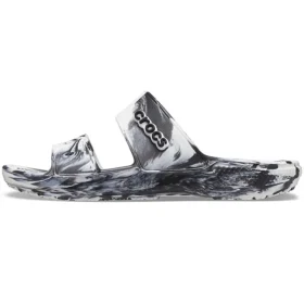 Classic Clog Marbled Beach Sports „Weiß Schwarz“