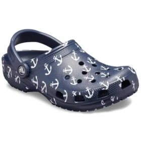 Classic Clog-Sandalen mit Aufdruck, Tiefblau