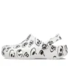Classic Clogs mit Totenkopf-Print „White Black“