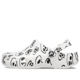 Classic Clogs mit Totenkopf-Print „White Black“