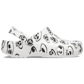 Classic Clogs mit Totenkopf-Print „White Black“