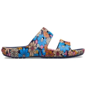 Classic Crocs Retro-Sandalen mit Blumenmuster „Blue Multi“