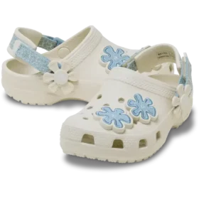 Classic Denim Flower Clog für Kleinkinder mit verstellbarem Fersenriemen