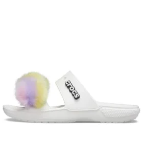 Classic „Fur Sure“ 2-Riemen-Sandalen „Weiß“