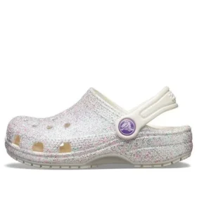 Classic Glitter Clogs „Silver White“