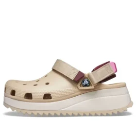 Classic Hiker Clogs „Beige-Weiß-Rot“