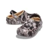 Classic Lined Bleach Dye Clogs „Black White Beige“