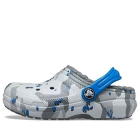 Classic Lined Camo Clogs „Grau Weiß Blau“
