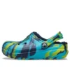 Classic Lined Clog mit Marbled Muster „Blue Tie-Dye“