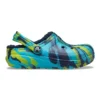 Classic Lined Clog mit Marbled Muster „Blue Tie-Dye“