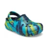 Classic Lined Clog mit Marbled Muster „Blue Tie-Dye“
