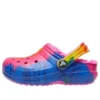 Classic Lined Clog mit Tie-Dye-Grafik „Blau Rosa“