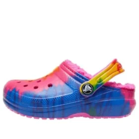 Classic Lined Clog mit Tie-Dye-Grafik „Blau Rosa“