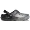 Classic Lined Clogs mit Glitter „Black Silver“