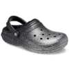 Classic Lined Clogs mit Glitter „Black Silver“