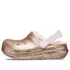 Classic Lined Glitter Clogs „Gold Pink“