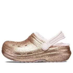 Classic Lined Glitter Clogs „Gold Pink“