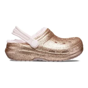 Classic Lined Glitter Clogs „Gold Pink“