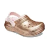 Classic Lined Glitter Clogs „Gold Pink“