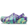 Classic Lined Marbled Clogs „Neon Purple Multi“