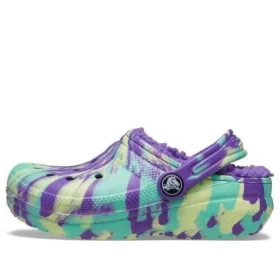 Classic Lined Marbled Clogs „Neon Purple Multi“