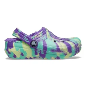 Classic Lined Marbled Clogs „Neon Purple Multi“